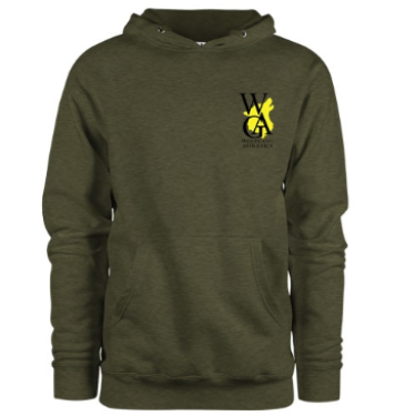 Wolfgang Athletics Army Green and Yellow Hoodie Front